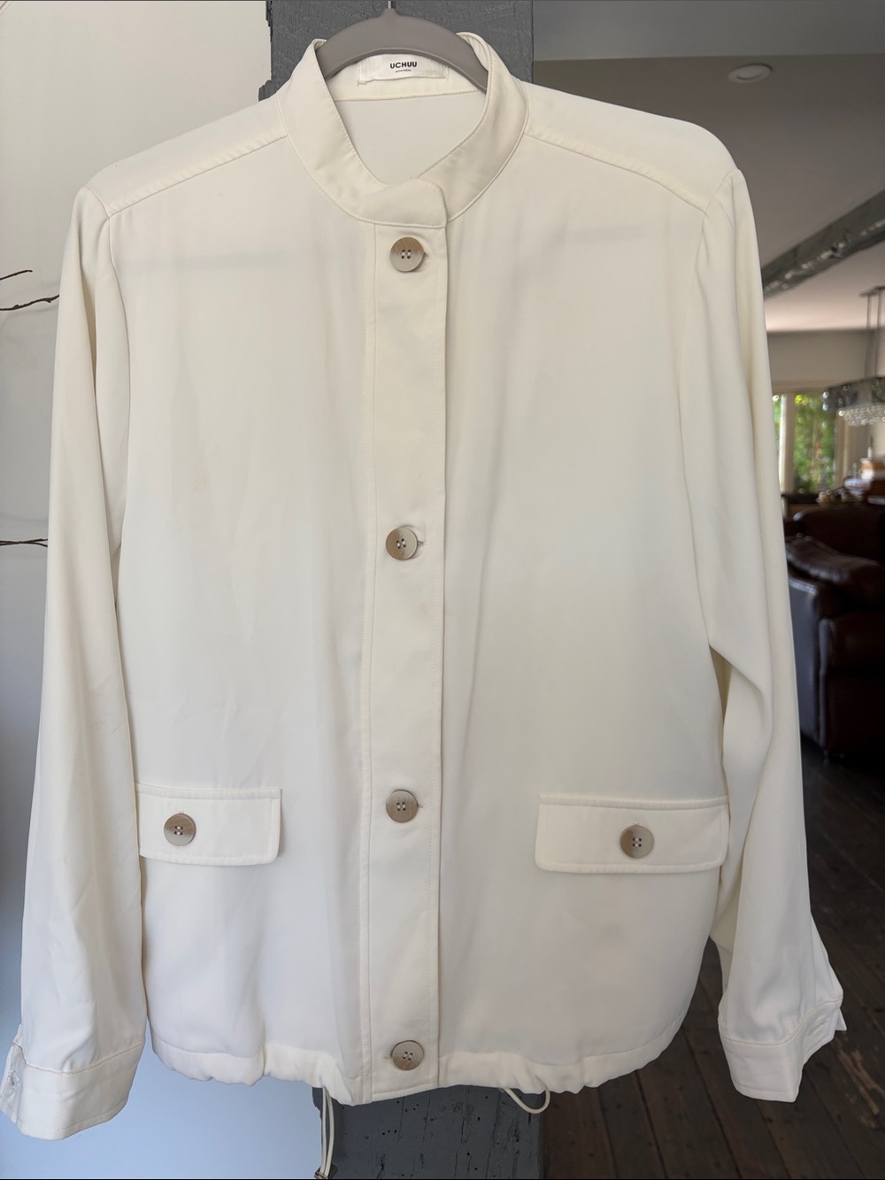 UCHUU  Cream Stand-Collar Button Jacket gorgeous peace